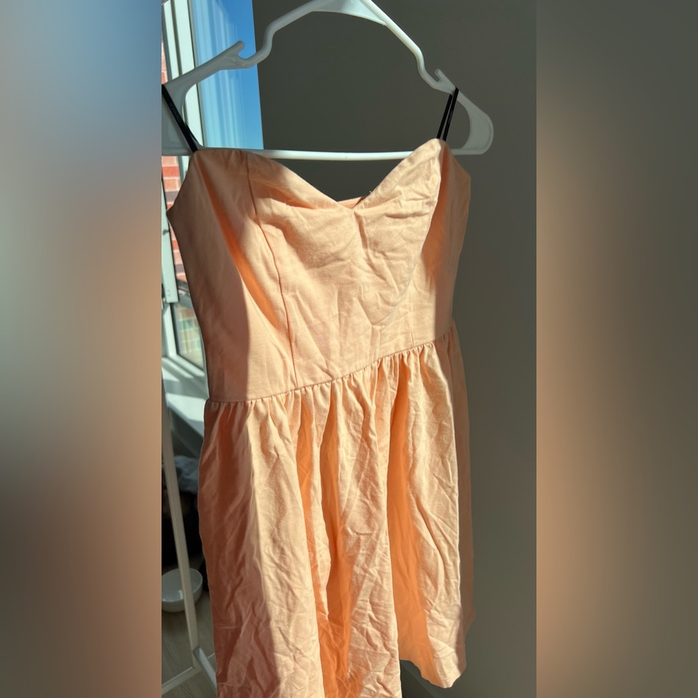 Peach strapless summer dress